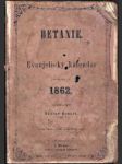 Betanie - Evanjelický kalendář na obyčejný rok 1862 - náhled