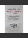 De Alexandro Knips Macoppe, Primario in Patavina Academia Medicinae Practicae Professore, Ac de Duobus Remediis ab eo maxime illustratis, Mercurio & Aponensibus Thermis, Commentariolum [medicína; lékařství; rytiny; grafika; 18. století; staré tisky] - náhled