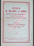 Cesta k blahu a míru s-m-í-ř-e-n-í-m- náboženství... a o-s-v-í-c-e-n-í-m ap-o-l-e-p-š-e-n-í-m- národů... - maliarik jan - náhled