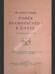 POMĚR DUCHOVNÍ VĚDY K ŽIVOTU - Výňatek z přednášky konané 16./10. 1916 v Liestalu ve Švýcařích - STEINER Rudolf - náhled