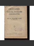 Odpověď českosl. sociálním demokratům. Řeč Dra. Kramáře v Libni 21. května 1911 - náhled