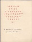 Seznam spisů a památek Havlíčkovy výstavky v Praze 1931 - náhled