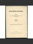 Franz Werfel als Erzähler [Franz Werfel jako vypravěč; Pražský kruh, pražská německá literatura, expresionismus, dějiny literatury] - náhled