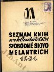 Seznam knih nakladatelství Svobodné Slovo - Melantrich 1954 - náhled