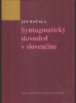 Syntagmatický slovosled v slovenčine - náhled