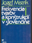 Frekvencia tvarov a konštrukcií v slovenčine - náhled