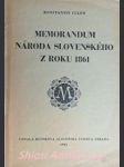 Memorandum národa slovenského z roku 1861 - čulen konštantín - náhled