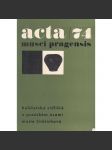 Acta musei pragensis 74 (archeologie) - náhled