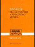 Zborník Slovenského národného múzea XCVI. - Etnografia - náhled