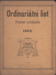 Ordinariátní list Pražské arcidiecése na rok 1902: svázaný ročník č. 1-30 - náhled