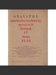 Stavitel. Umělecko-technický měsíčník. Ročník IV, sešit 11-12 1922-1923 (časopis, architektura, mj. i soutěž na státní galerii, Le Corbusier, Frank Lloyd Wright) - náhled