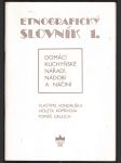 Etnografický slovník 1. - náhled