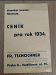 Tschochner Praha ,- kování nástroje cenik 1934 - náhled