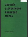 Zborník Slovenského Banského Múzea - náhled