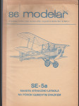 Modelář 86 / SE-5a - maketa stíhacího letadla na pohon gumovým svazkem - Stavební plány pro modeláře, zájmové kroužky a školy - náhled