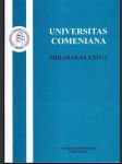 Universitas Comeniana Philologia XXLIV - náhled