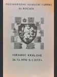 Šachový  mezinárodní vánoční turnaj xi. ročník -hradec králové 26.12 1976 -5.1 1977 - náhled