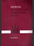 Zborník Slovenského národného múzea 56 - náhled