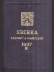 Sbírka zákonů a nařízení 1927 II. - náhled