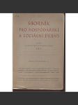 Sborník pro hospodářské a sociální dějiny, ročník I., sv. 1-2/1946 - náhled