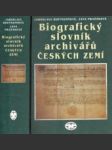 Biografický slovník archivářů českých zemí - náhled