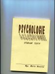 Psychologie - studijní texty, dva díly I., II., - Neperiodická účelová publikace pro studenty středních integrovaných škol - náhled