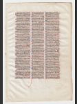 List ze středověké rukopisné bible na pergamenu - náhled