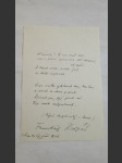 František Kropač psaný dopis český básník a prozaik - náhled
