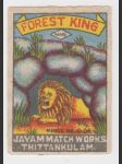Indie vintage etiketa zápalky Forest King - náhled