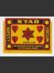Indie vintage etiketa zápalky Star - náhled