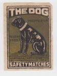 Indie vintage etiketa zápalky The Dog - náhled
