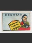 Indie vintage etiketa zápalky New Star - náhled