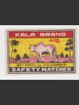 Indie vintage etiketa zápalky Kala Brand - náhled