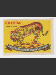 Indie vintage etiketa zápalky Cheeta - náhled