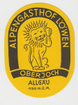 Rakousko Etiketa Alpengasthof Löwen Oberjoch Allgäu - náhled