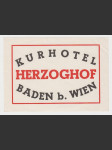 Rakousko Etiketa Kurhotel Herzoghof Baden b. Wien - náhled