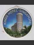 Singapore vintage zavazadlový štítek King's Hotel - náhled