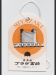 Japonsko vintage zavazadlový štítek Hotel Plaza Miyazaki - náhled