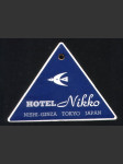 Japonsko vintage zavazadlový štítek Hotel Nikko Tokyo - náhled