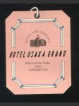 Japonsko vintage zavazadlový štítek Hotel Osaka Grand - náhled