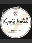 Japonsko vintage zavazadlový štítek Kyoto Hotel - náhled