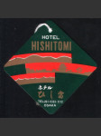 Japonsko vintage zavazadlový štítek Hotel Hishitomi Osaka - náhled