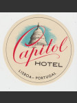 Portugal vintage etiketa Capitol Hotel Lisboa - náhled