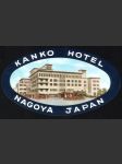 Japonsko vintage etiketa Kanko Hotel Nagoya - náhled