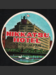 Japonsko vintage etiketa Nikkatsu Hotel Tokyo - náhled