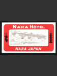 Japonsko vintage etiketa Nara Hotel Nara - náhled