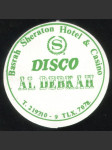 Irák vintage zavazadlový samolepka Basrah Sheraton  Hotel Disco AL Debkah - náhled