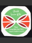 Jemen vintage zavazadlový samolepka Taj Sheba Hotel Sana'a North Yemen - náhled