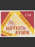 Etiketa Hotel Avion Hradec Králové - náhled