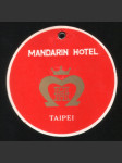 Taiwan vintage zavazadlový štítek Mandarin Hotel Taipei - náhled